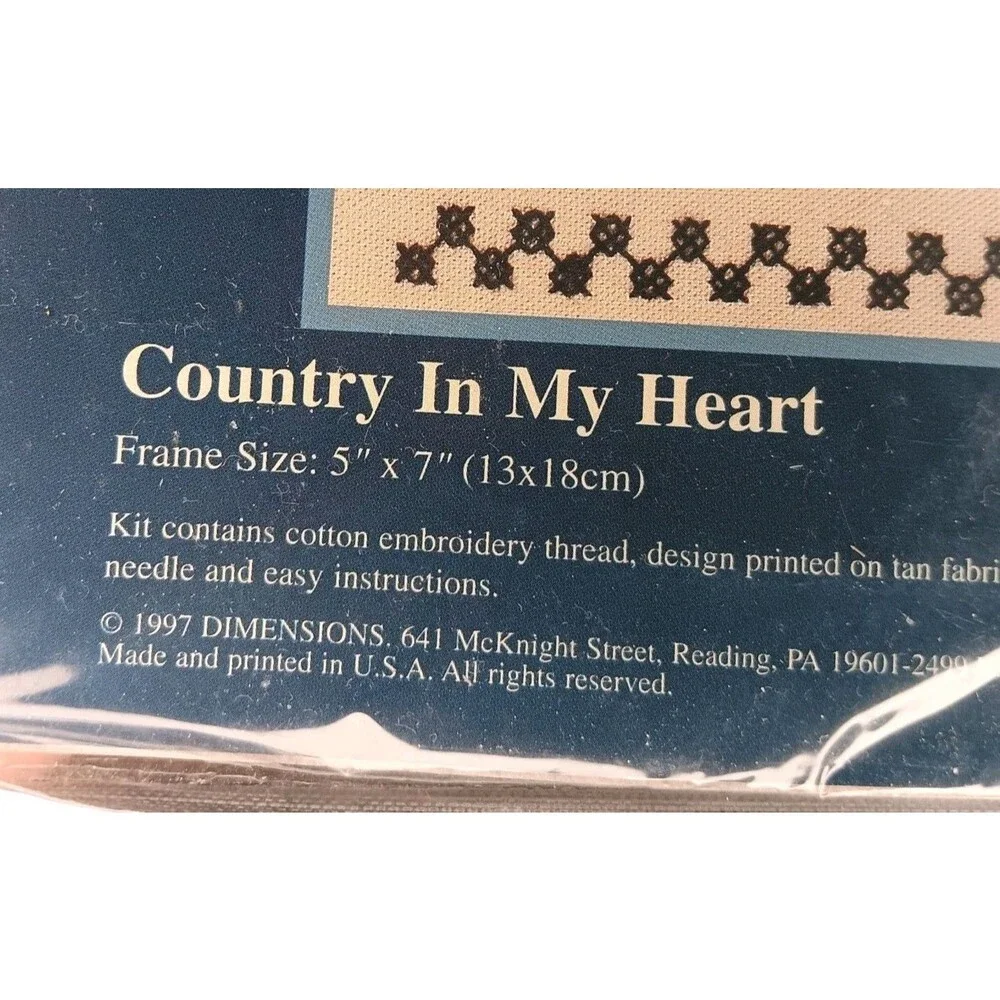 2 Vintage Cross Stitch Kits Wizzers Portia Pig & Jiffy Country Is In My Heart